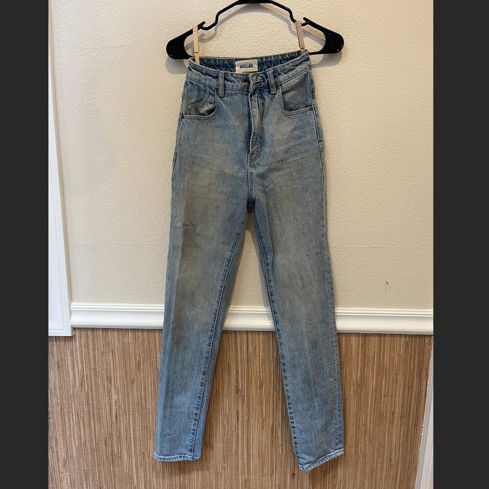 ROLLAS straight leg duster jeans